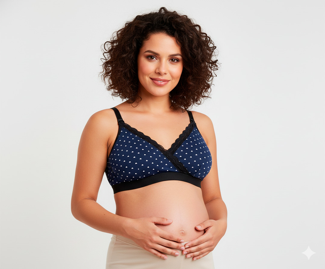 Sostén Maternal Antonia, Sistema Lactancia, Algodon, AzulPuntos 2