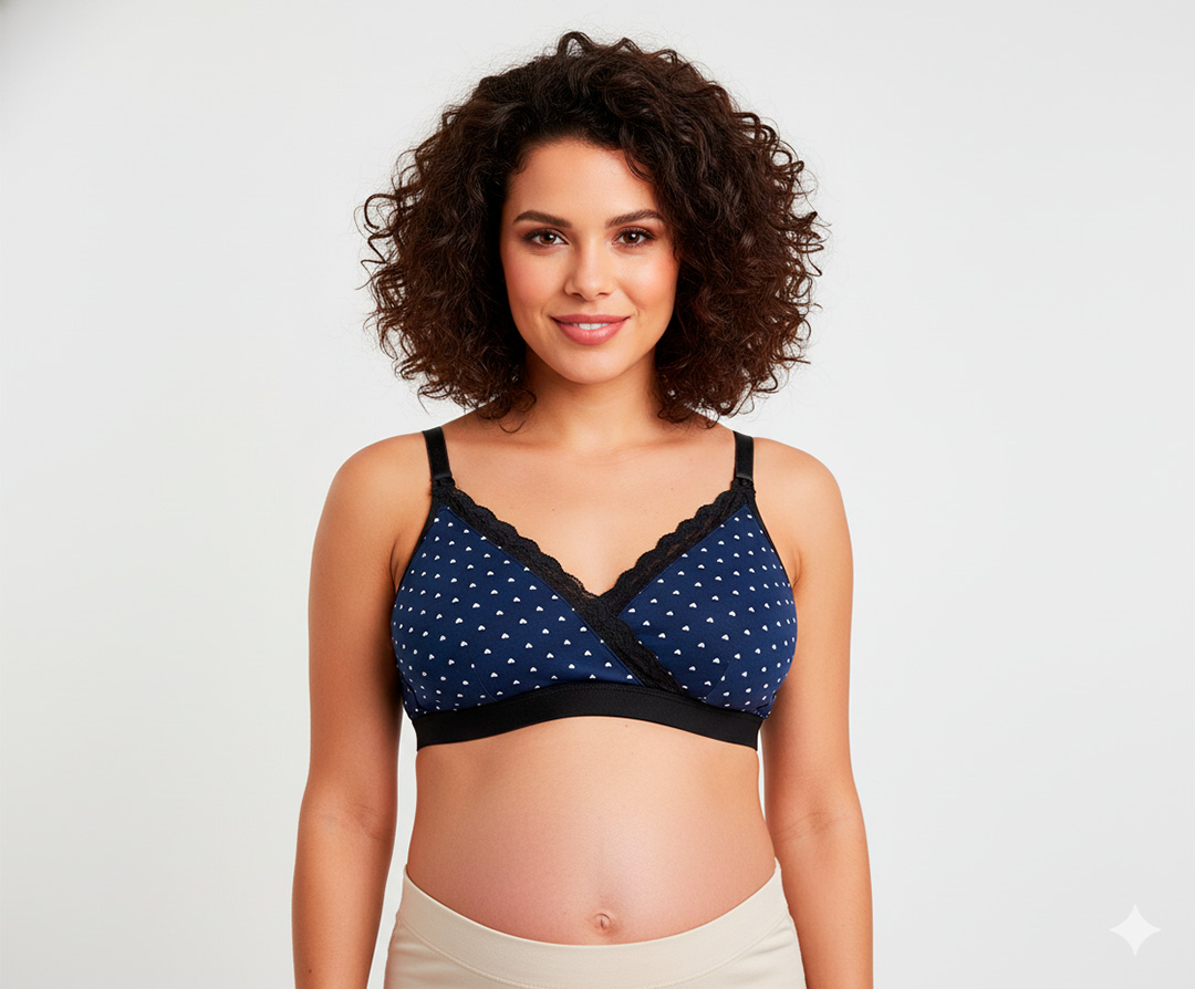 Sostén Maternal Antonia, Sistema Lactancia, Algodon, AzulPuntos 4