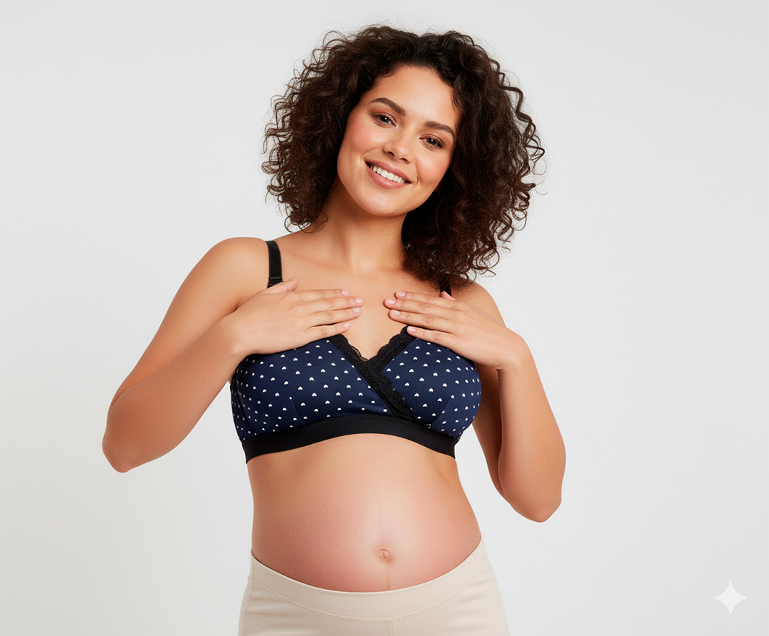 Sostén Maternal Antonia, Sistema Lactancia, Algodon, AzulPuntos 5