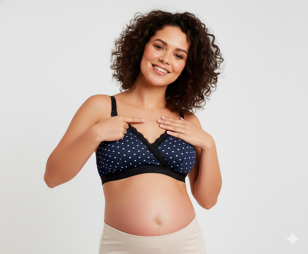 Sostén Maternal Antonia, Sistema Lactancia, Algodon, AzulPuntos 1