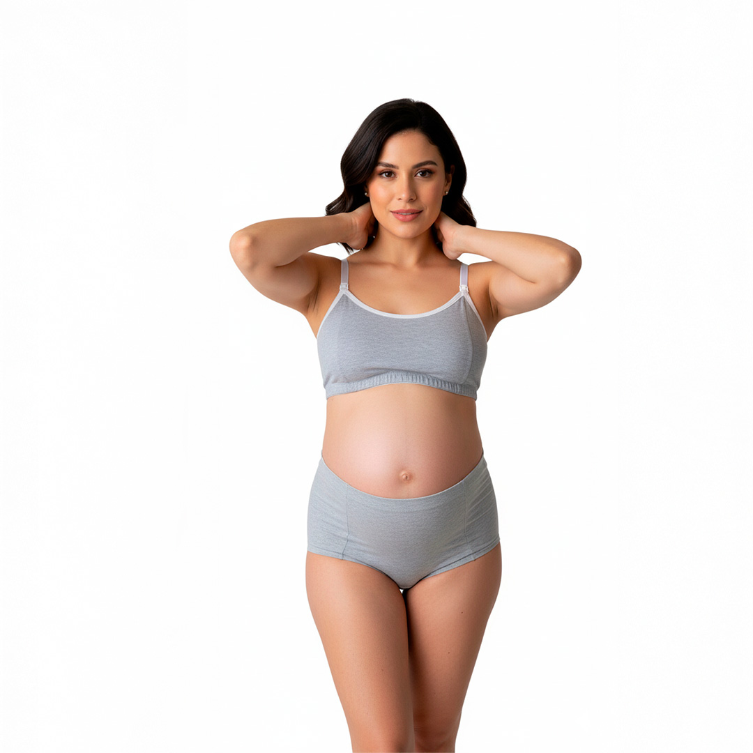 Sosten Maternal Diana, Broche Lactancia, Deportivo, Algodon, Gris 15