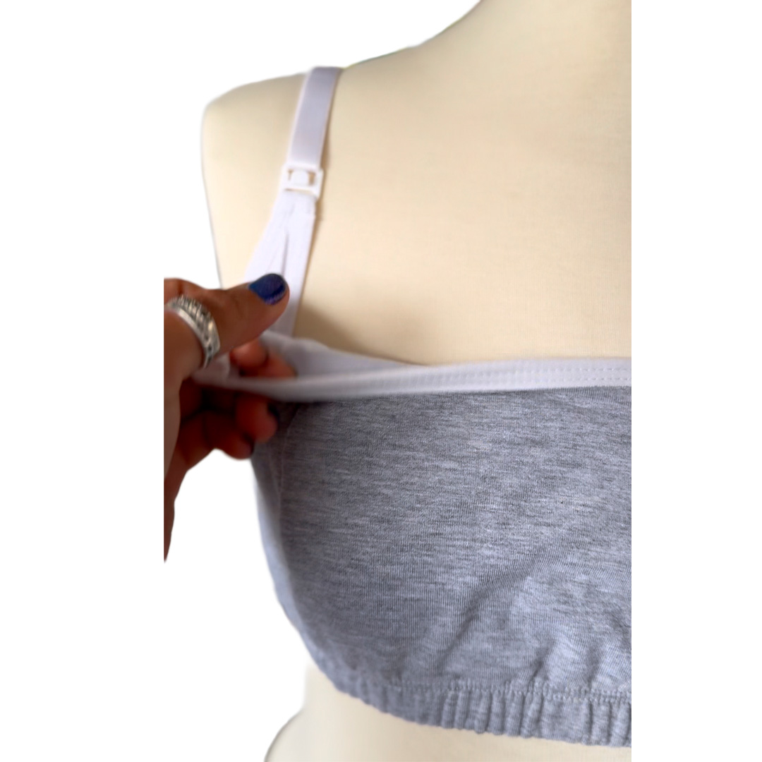Sosten Maternal Diana, Broche Lactancia, Deportivo, Algodon, Gris 18