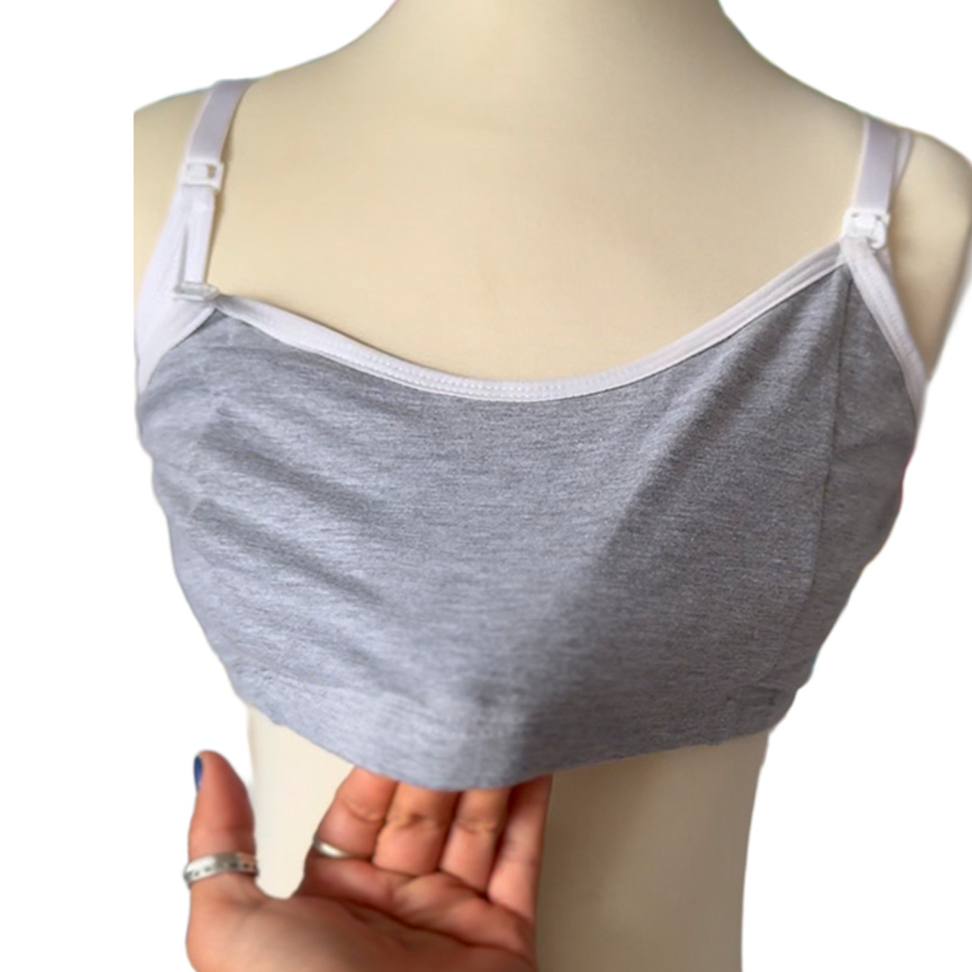 Sosten Maternal Diana, Broche Lactancia, Deportivo, Algodon, Gris 20