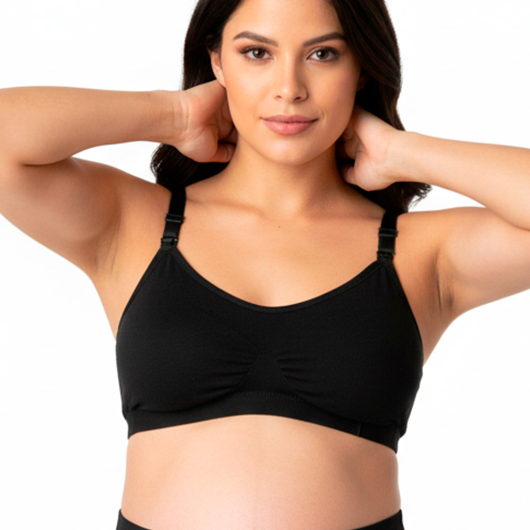 Sosten Maternal Diana, Broche Lactancia, Deportivo, Algodon, Negro 2