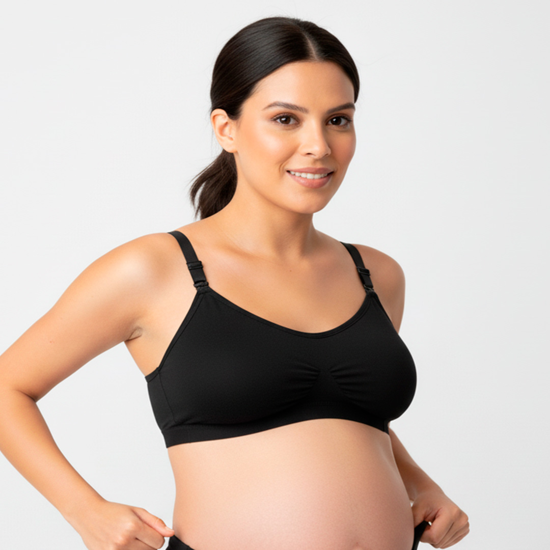 Sosten Maternal Diana, Broche Lactancia, Deportivo, Algodon, Negro 1