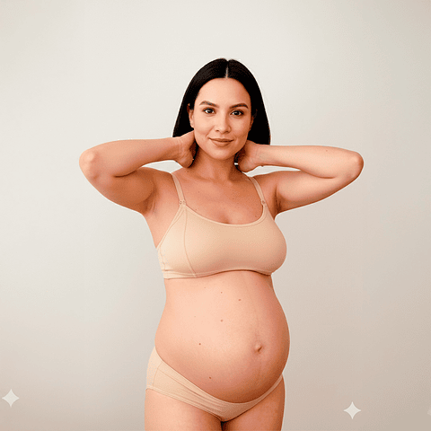 Sosten Maternal Diana, Broche Lactancia, Deportivo, Algodon, Beige