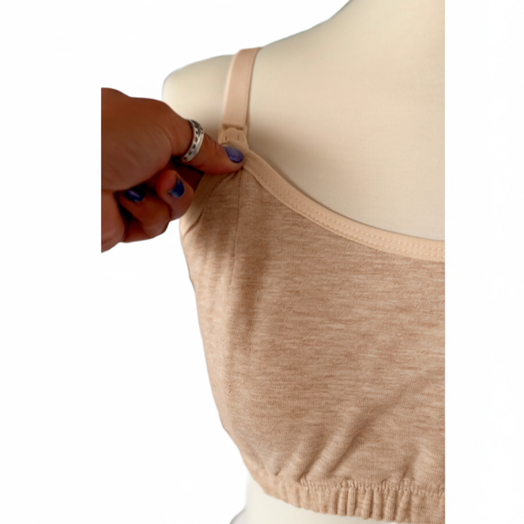 Sosten Maternal Diana, Broche Lactancia, Deportivo, Algodon, Beige 18