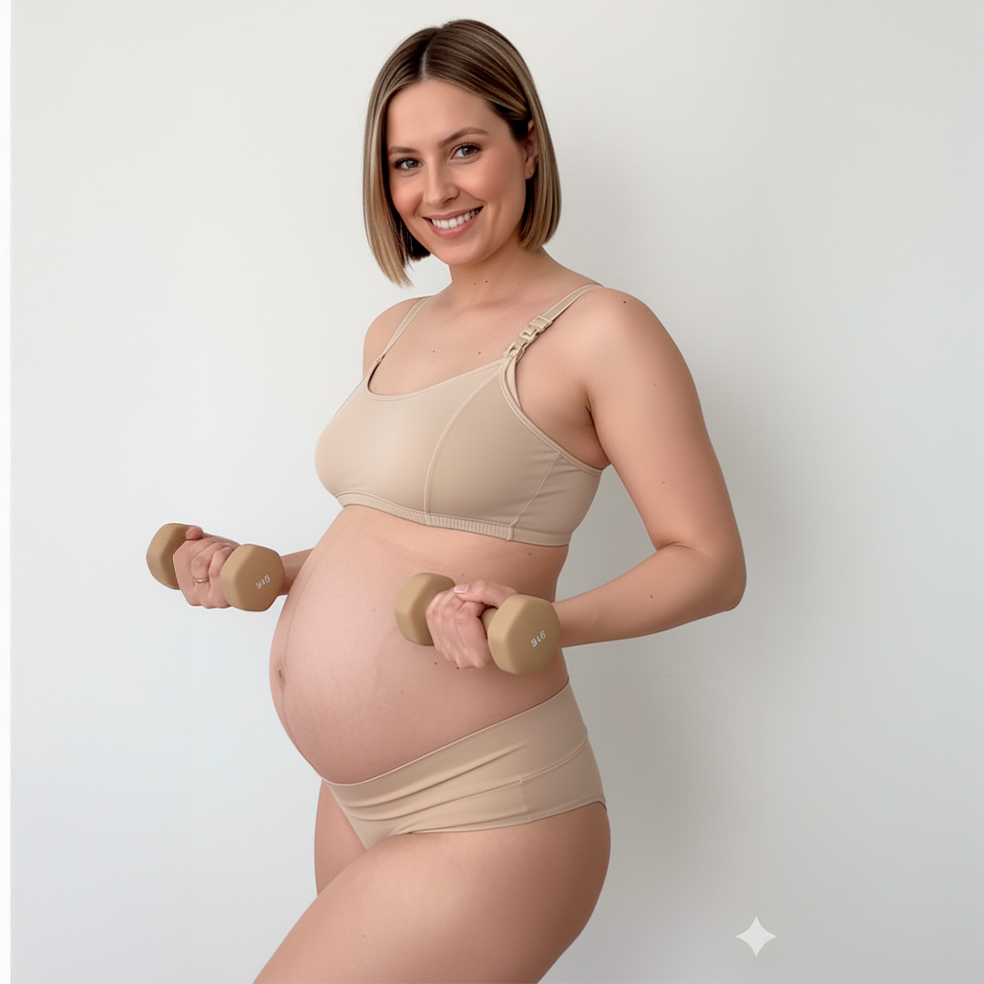 Sosten Maternal Diana, Broche Lactancia, Deportivo, Algodon, Beige 6