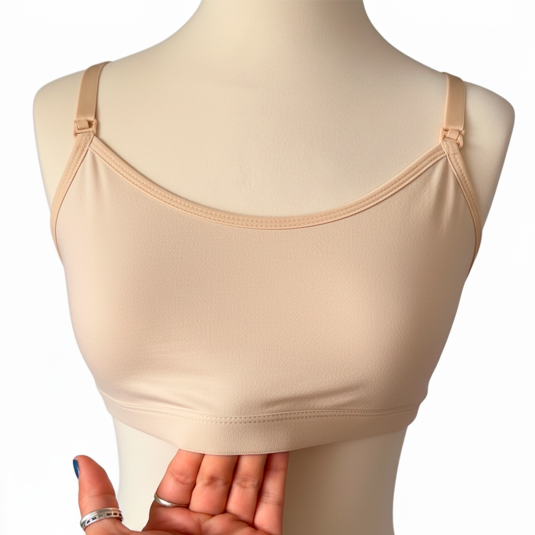 Sosten Maternal Diana, Broche Lactancia, Deportivo, Algodon, Beige 15