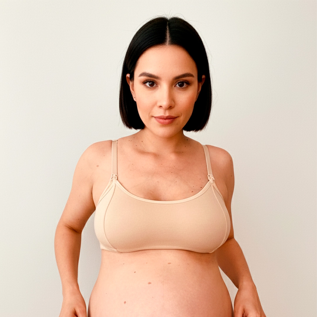 Sosten Maternal Diana, Broche Lactancia, Deportivo, Algodon, Beige 10