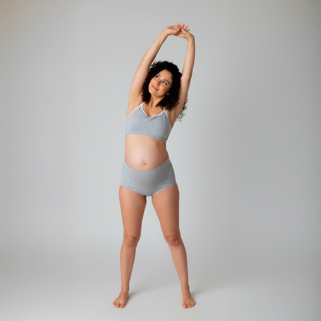 Conjunto Maternal Deportivo, Calzon CorteAlto, Sostén Lactancia Diana, Gris 9