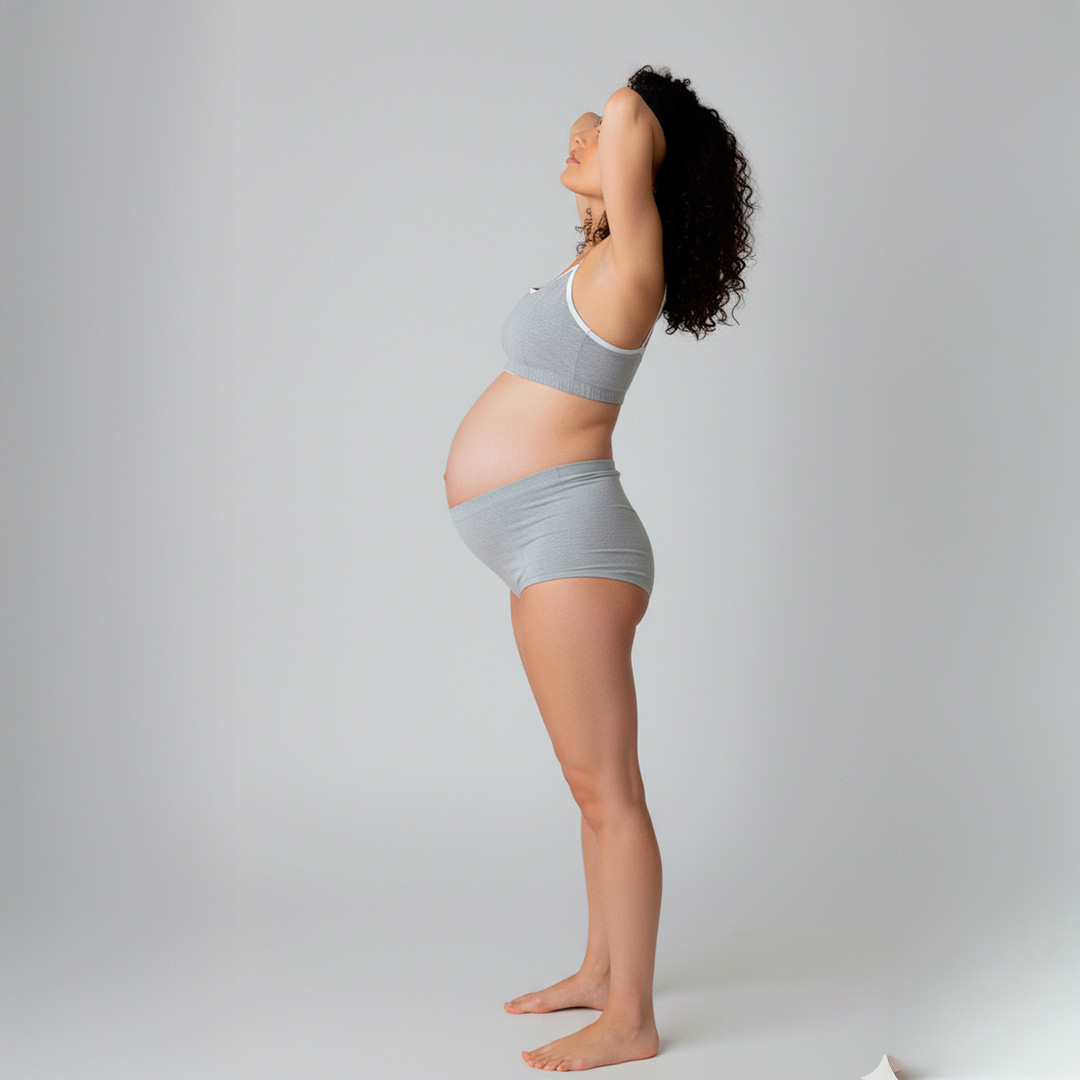 Conjunto Maternal Deportivo, Calzon CorteAlto, Sostén Lactancia Diana, Gris 11