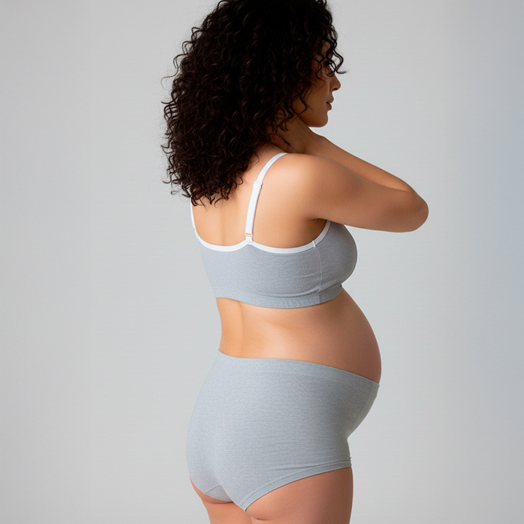 Conjunto Maternal Deportivo, Calzon CorteAlto, Sostén Lactancia Diana, Gris 4