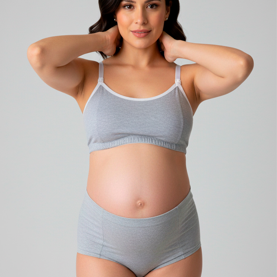 Conjunto Maternal Deportivo, Calzon CorteAlto, Sostén Lactancia Diana, Gris 8