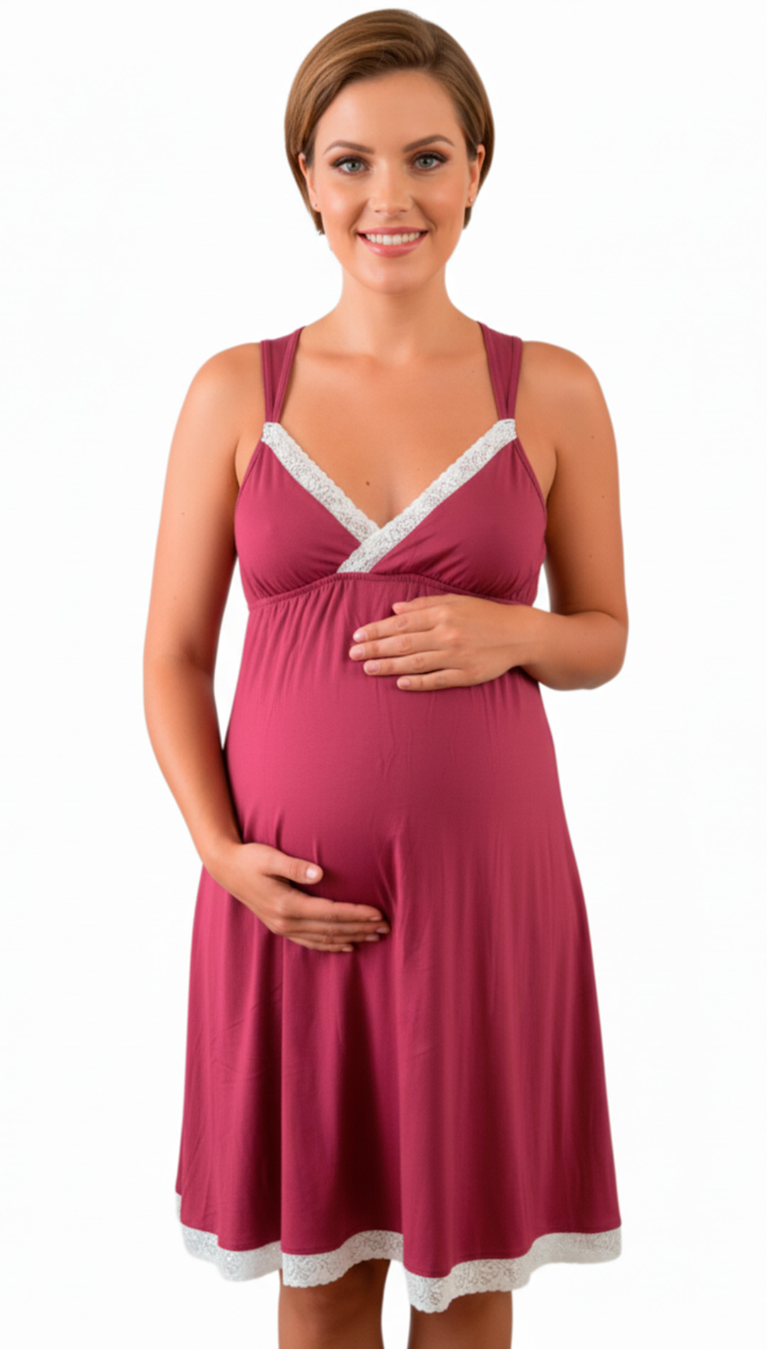 Camisón Maternal Victoria, MangaCero, Sistema Lactancia, Algodon 48