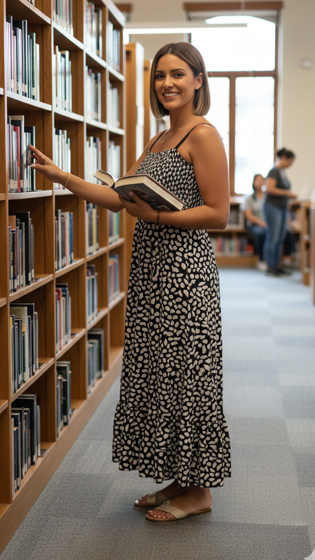 Vestido Maternal Tiritas Broche y Top Lactancia, NegroPiedrasBlancas 13