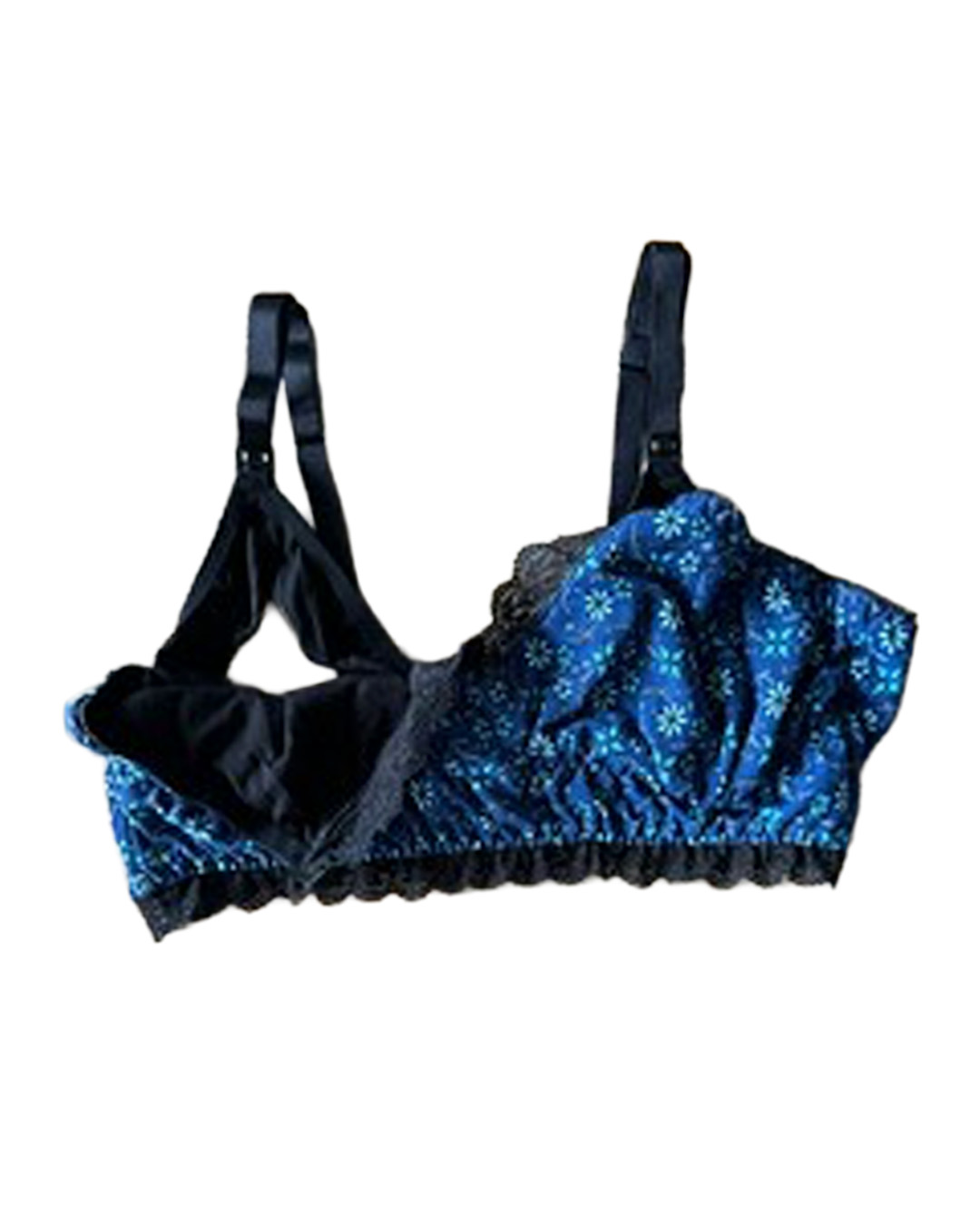 Sostén Maternal Julietta, Broche Lactancia, Encaje, AzulFlores 12