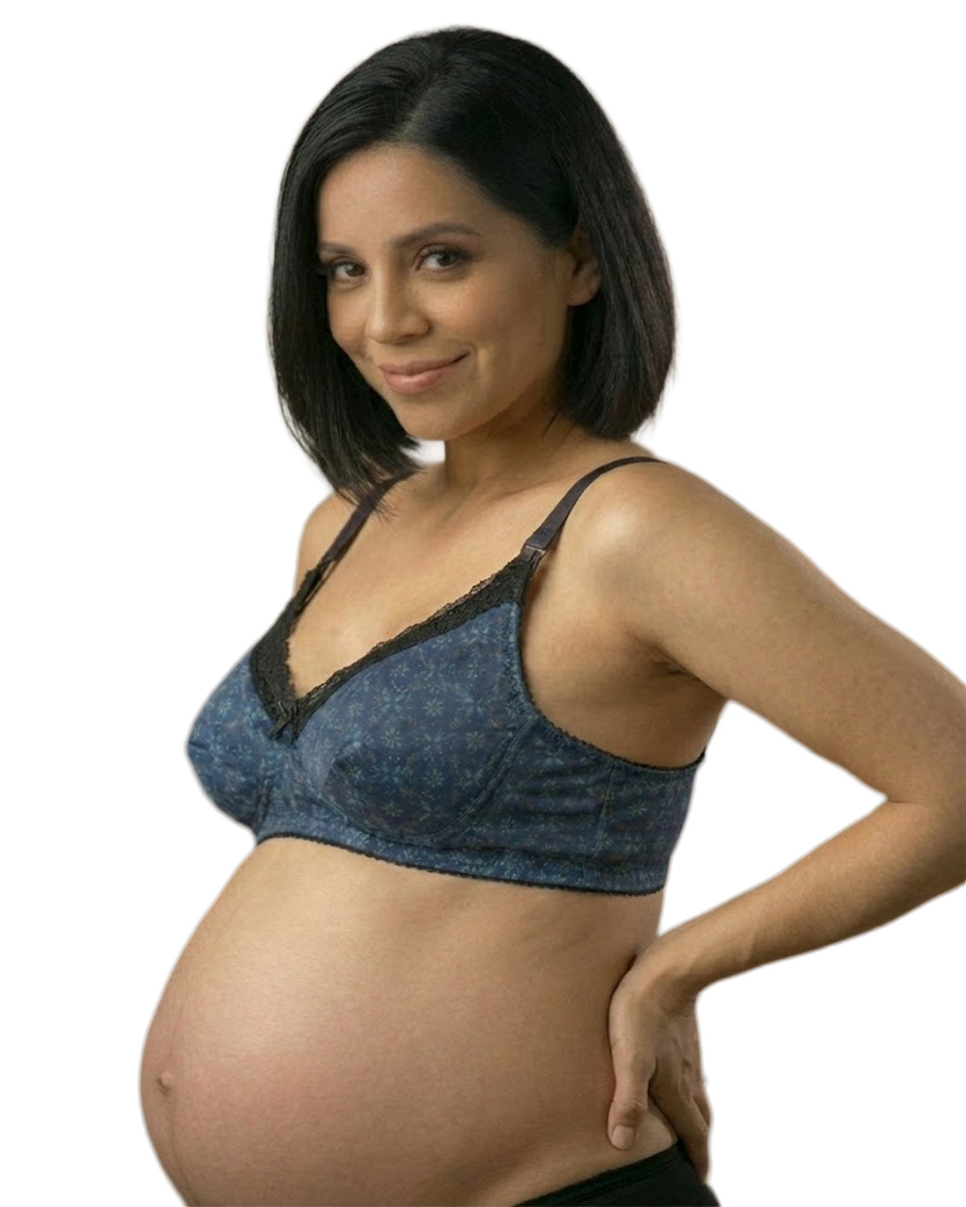 Sostén Maternal Julietta, Broche Lactancia, Encaje, AzulFlores 1