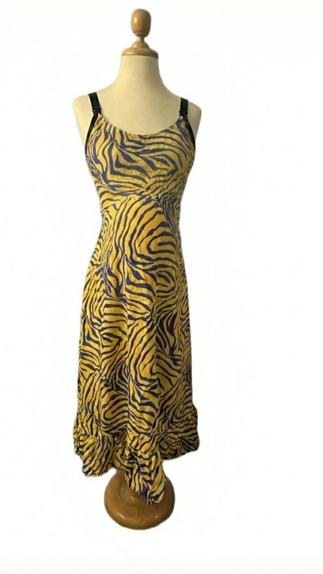 Vestido Maternal Tiritas Broche y Top Lactancia, AmarilloAzul 11