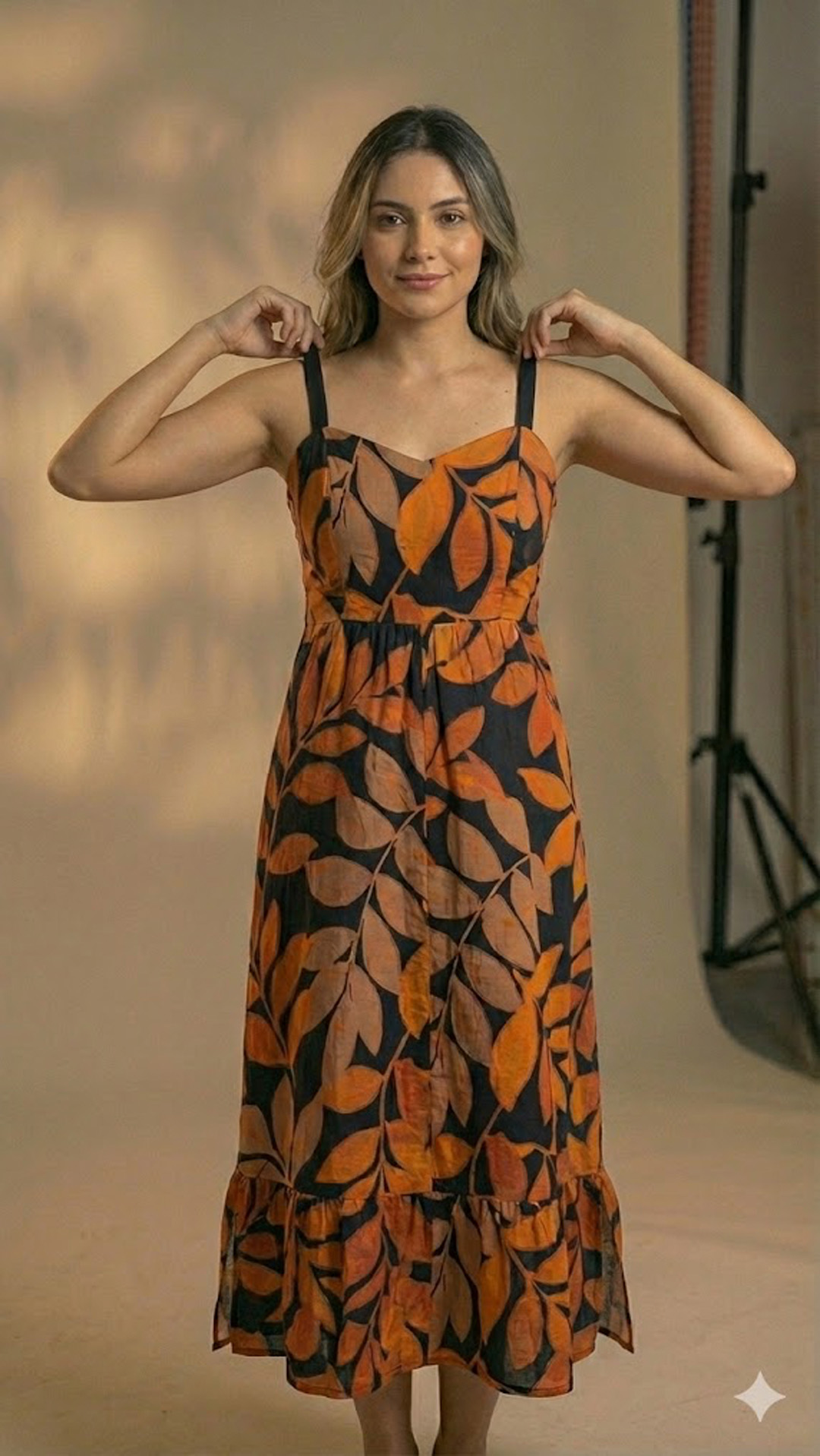 Vestido Maternal Tiritas Broche y Top Lactancia, AzulMarinoNaranja 8