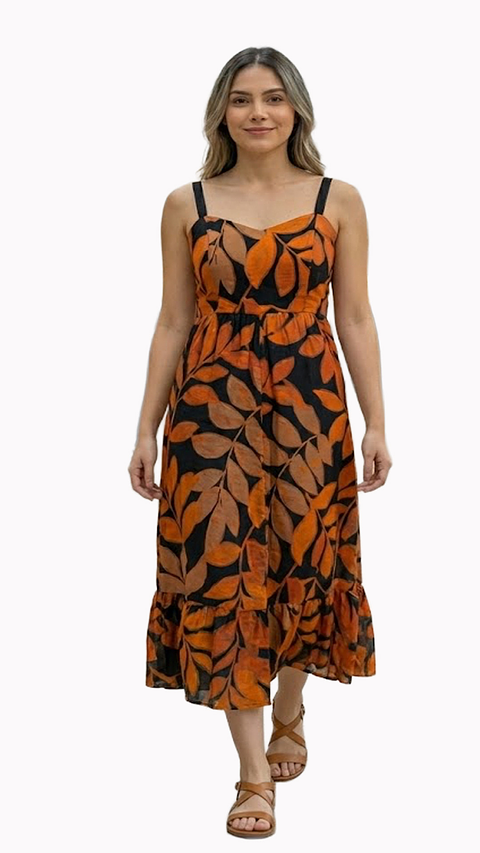 Vestido Tiritas: Libertad, Estilo & Lactancia (Naranja / AzulMarino)