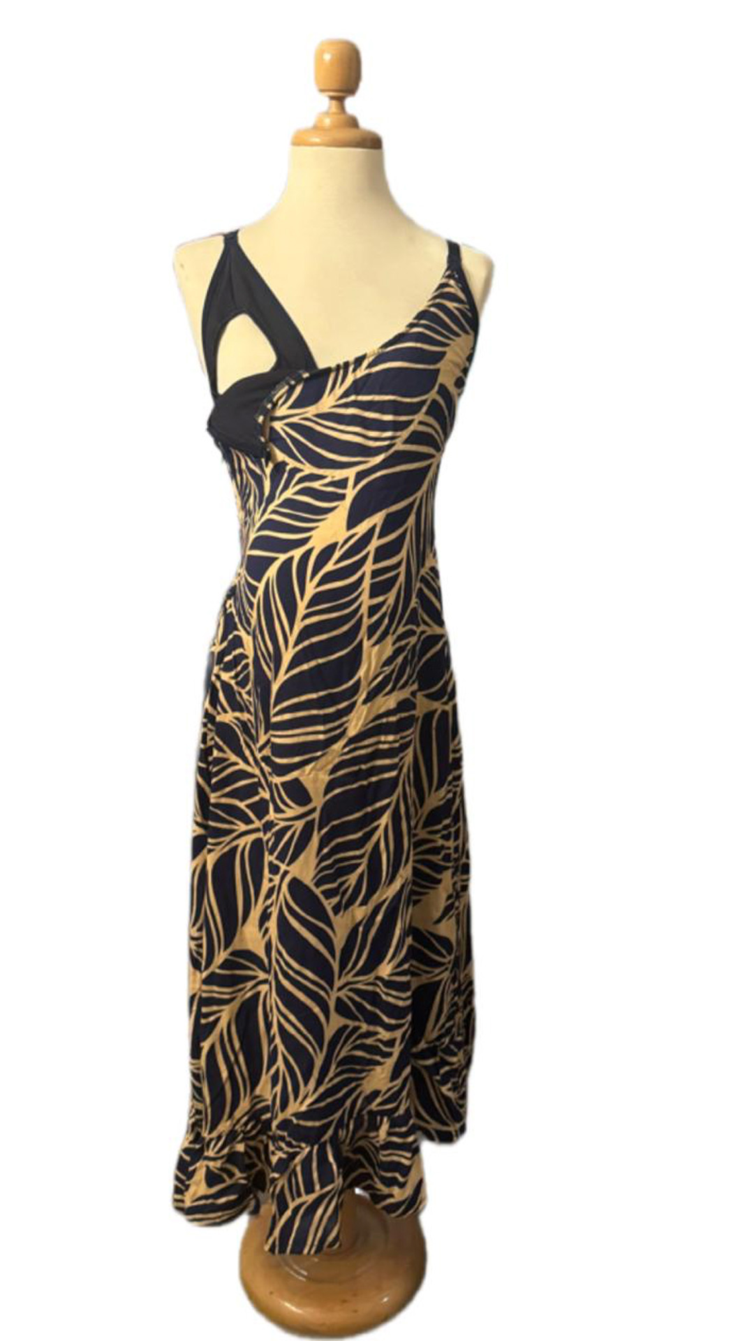 Vestido Maternal Tiritas Broche y Top Lactancia, AzulBeige 13