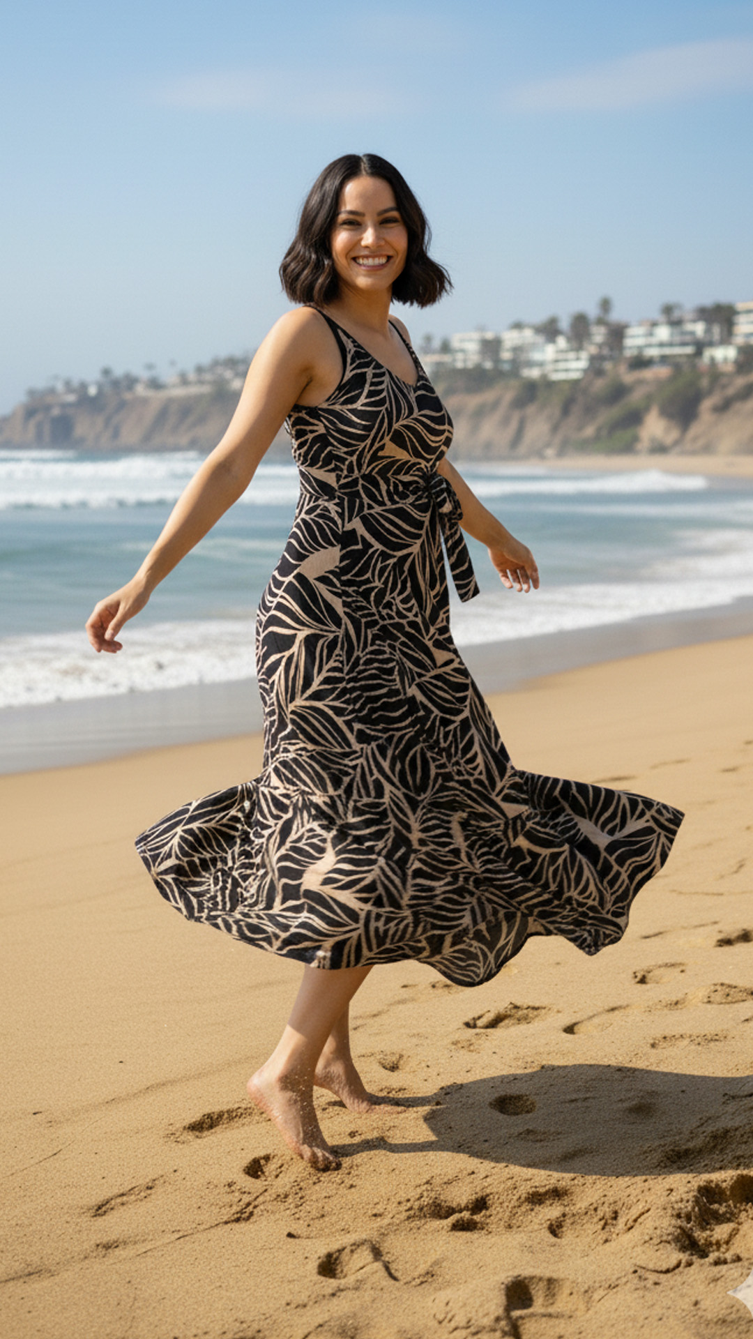 Vestido Maternal Tiritas Broche y Top Lactancia, AzulBeige 8