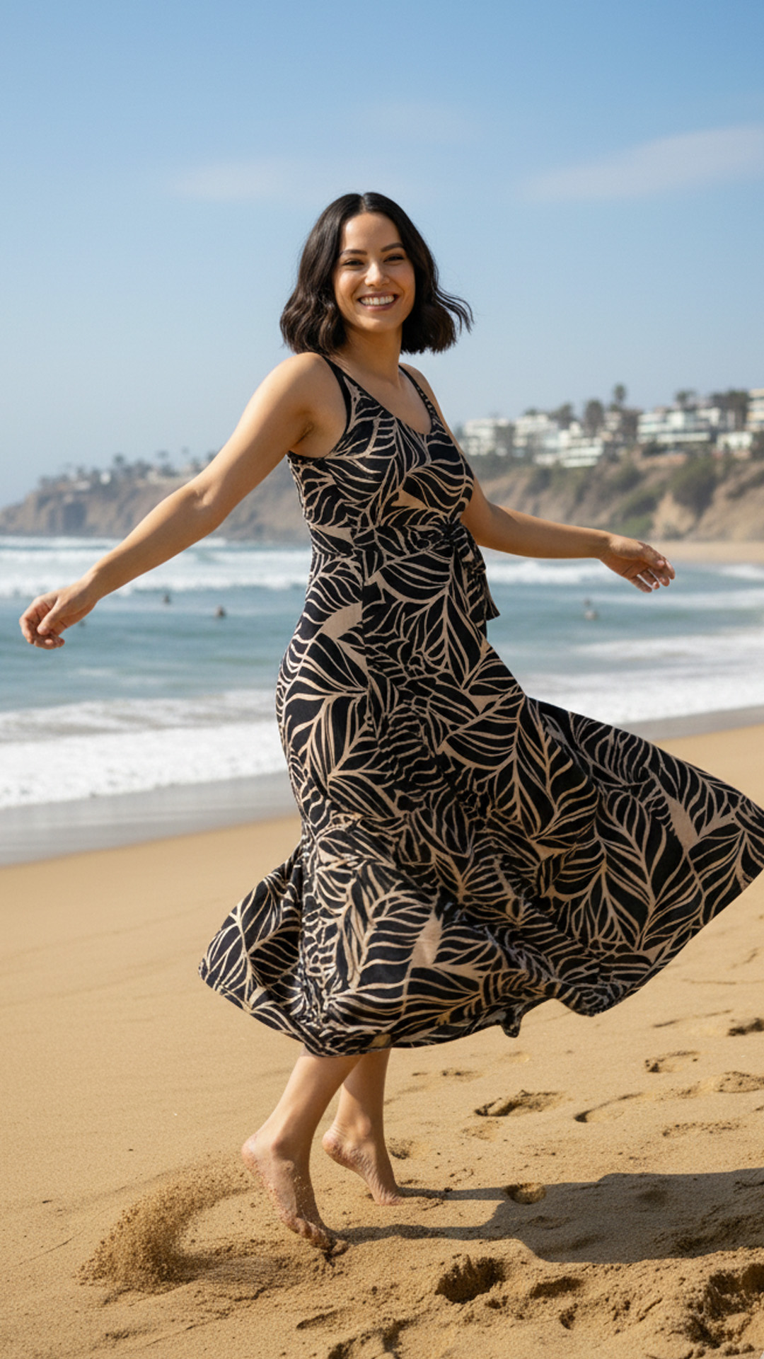 Vestido Maternal Tiritas Broche y Top Lactancia, AzulBeige 12