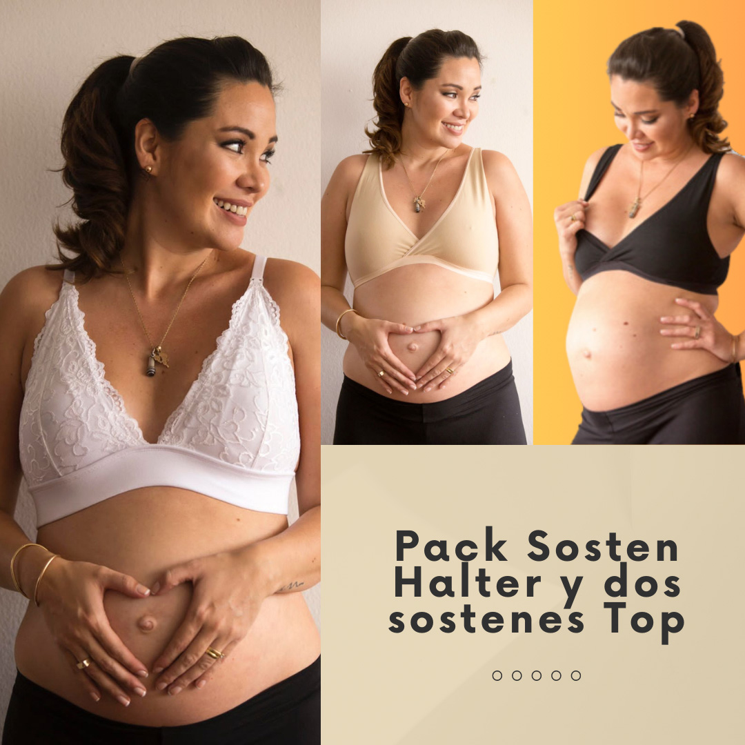 Pack Sostén Maternal Halter y 2 Sostenes Top Uso Nocturno 19