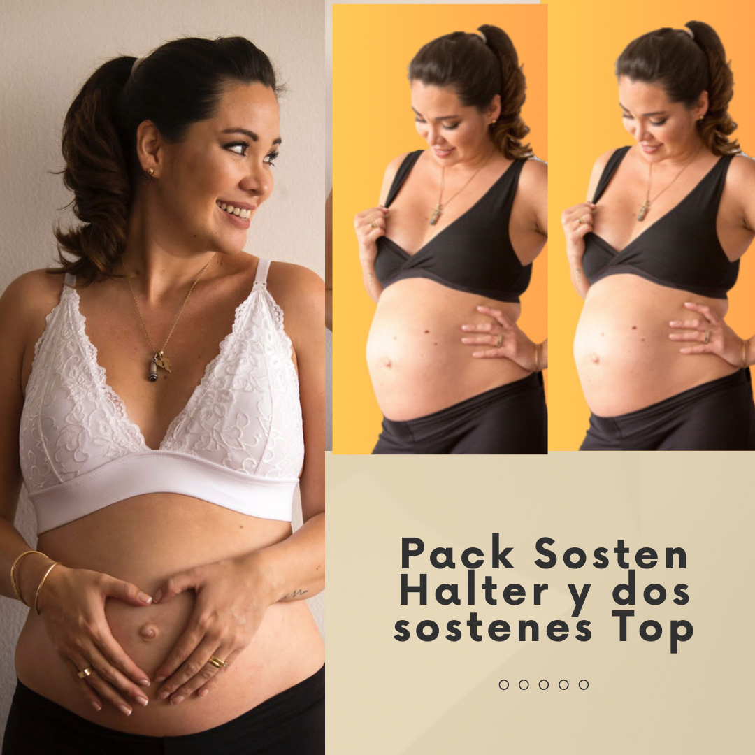 Pack Sostén Maternal Halter y 2 Sostenes Top Uso Nocturno 20