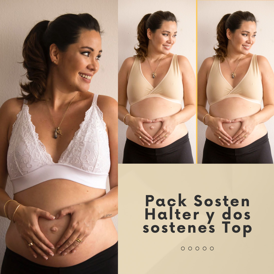 Pack Sostén Maternal Halter y 2 Sostenes Top Uso Nocturno 21