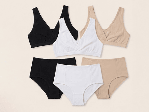 Pack Basico, Calzón CorteAlto y Sostén Top x3  (3 und cda uno)
