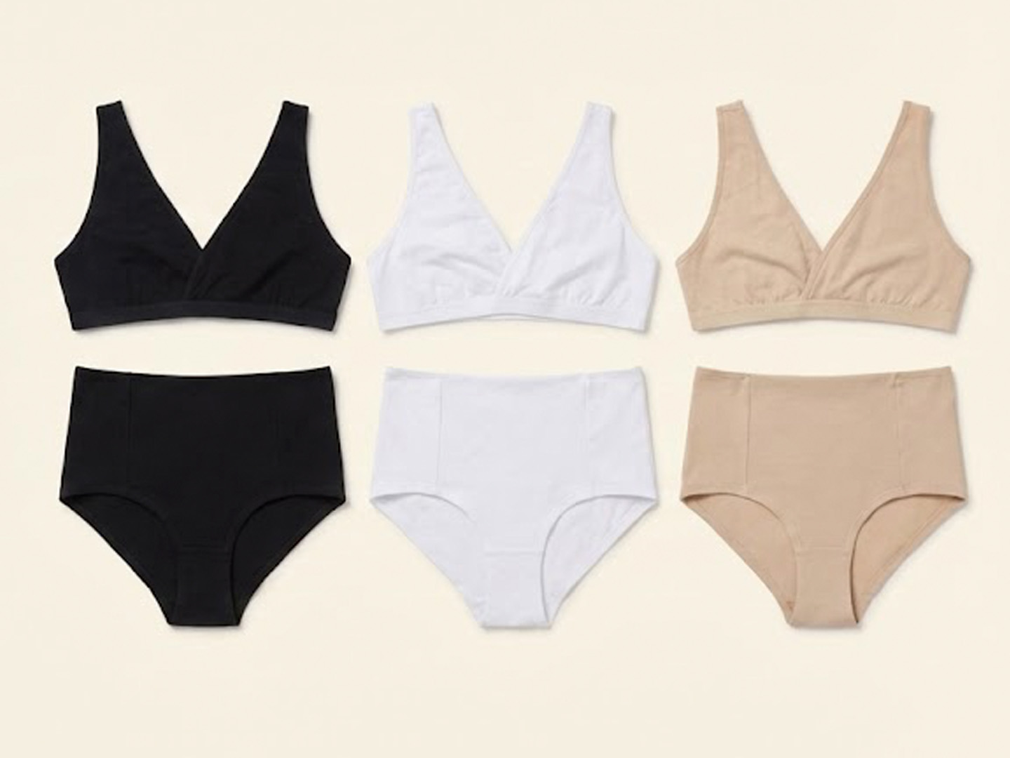 Pack Basico, Calzón CorteAlto y Sostén Top x3  (3 und cda uno) 4