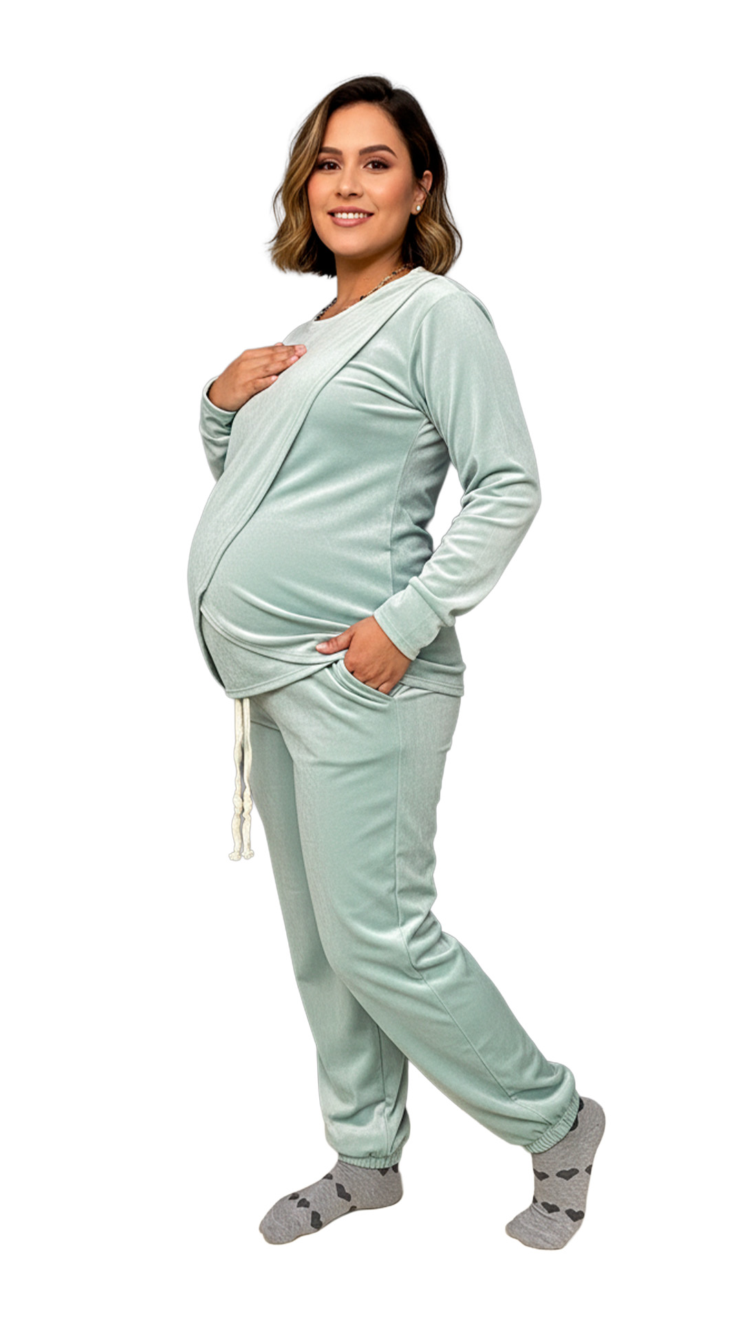 Buzo Maternal Plush, Aperturas Laterales, Lactancia 33