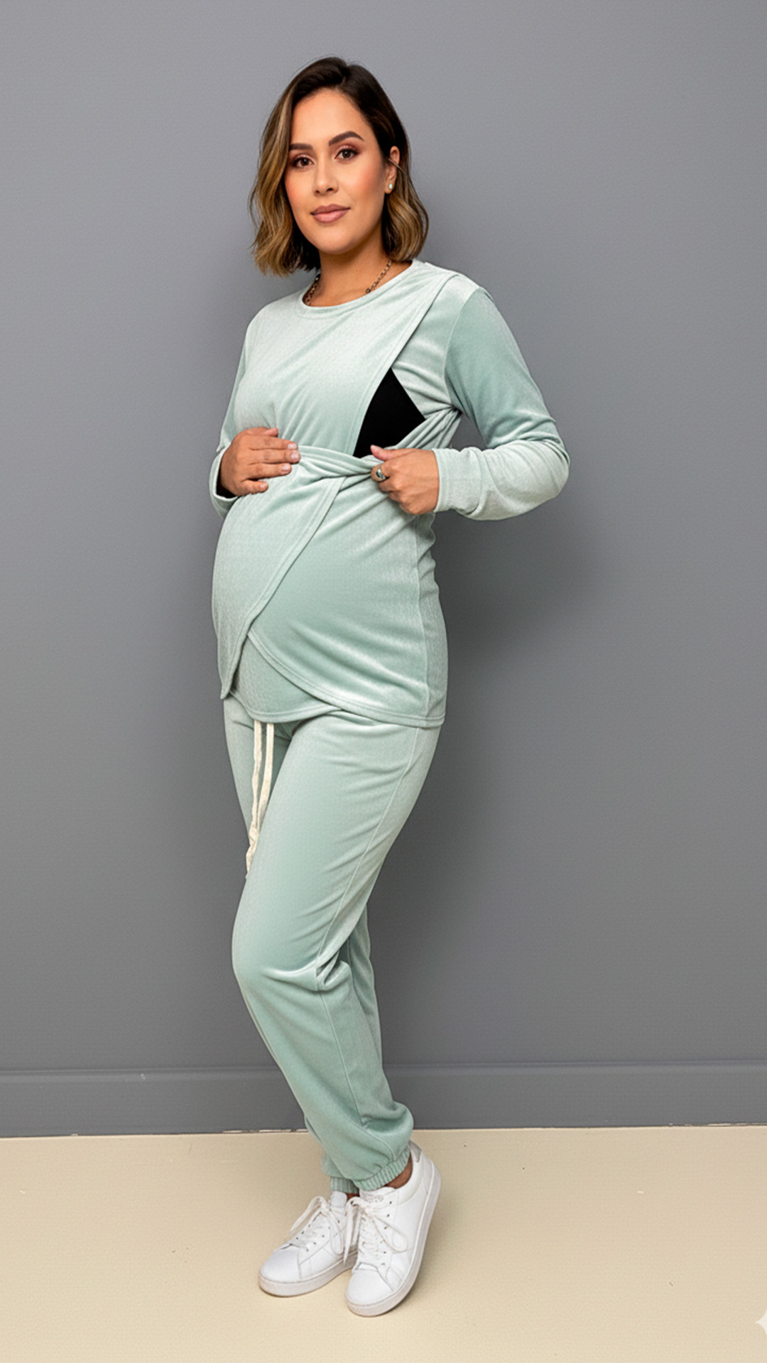 Buzo Maternal Plush, Aperturas Laterales, Lactancia 35