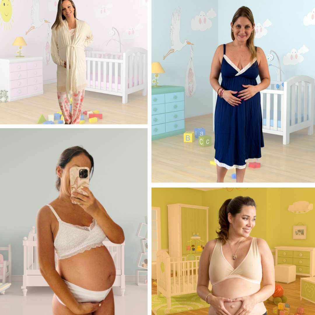 Pack Clínica1B (Bata, Camisón Maternal MangaCero, Sostenes Julieta y Top) 5