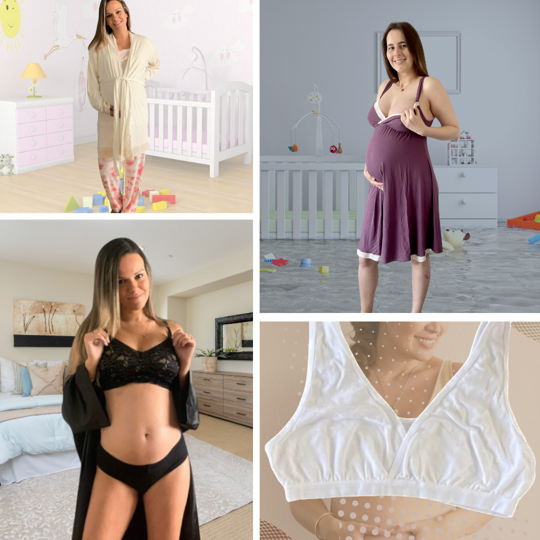 Pack Clínica1B (Bata, Camisón Maternal MangaCero, Sostenes Julieta y Top) 32