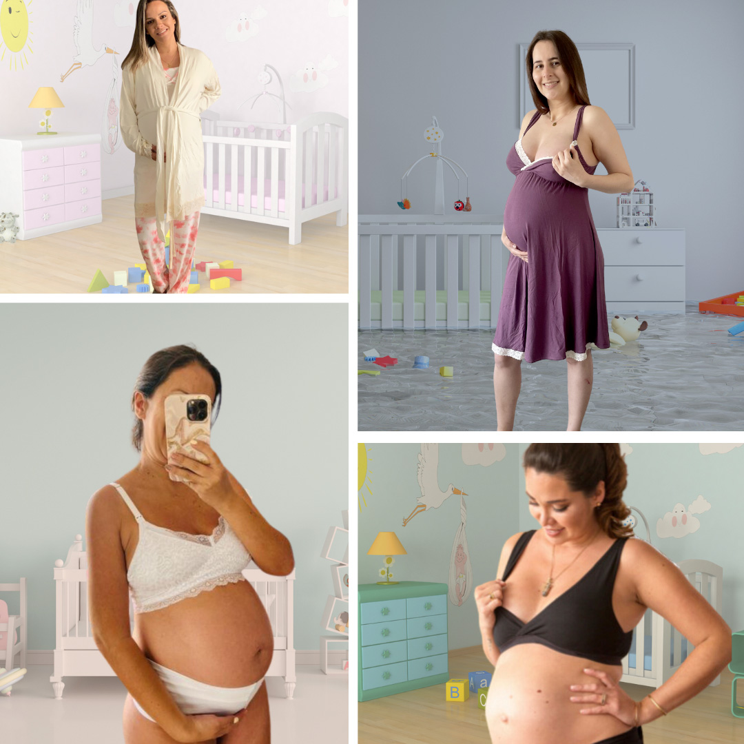 Pack Clínica1B (Bata, Camisón Maternal MangaCero, Sostenes Julieta y Top) 33