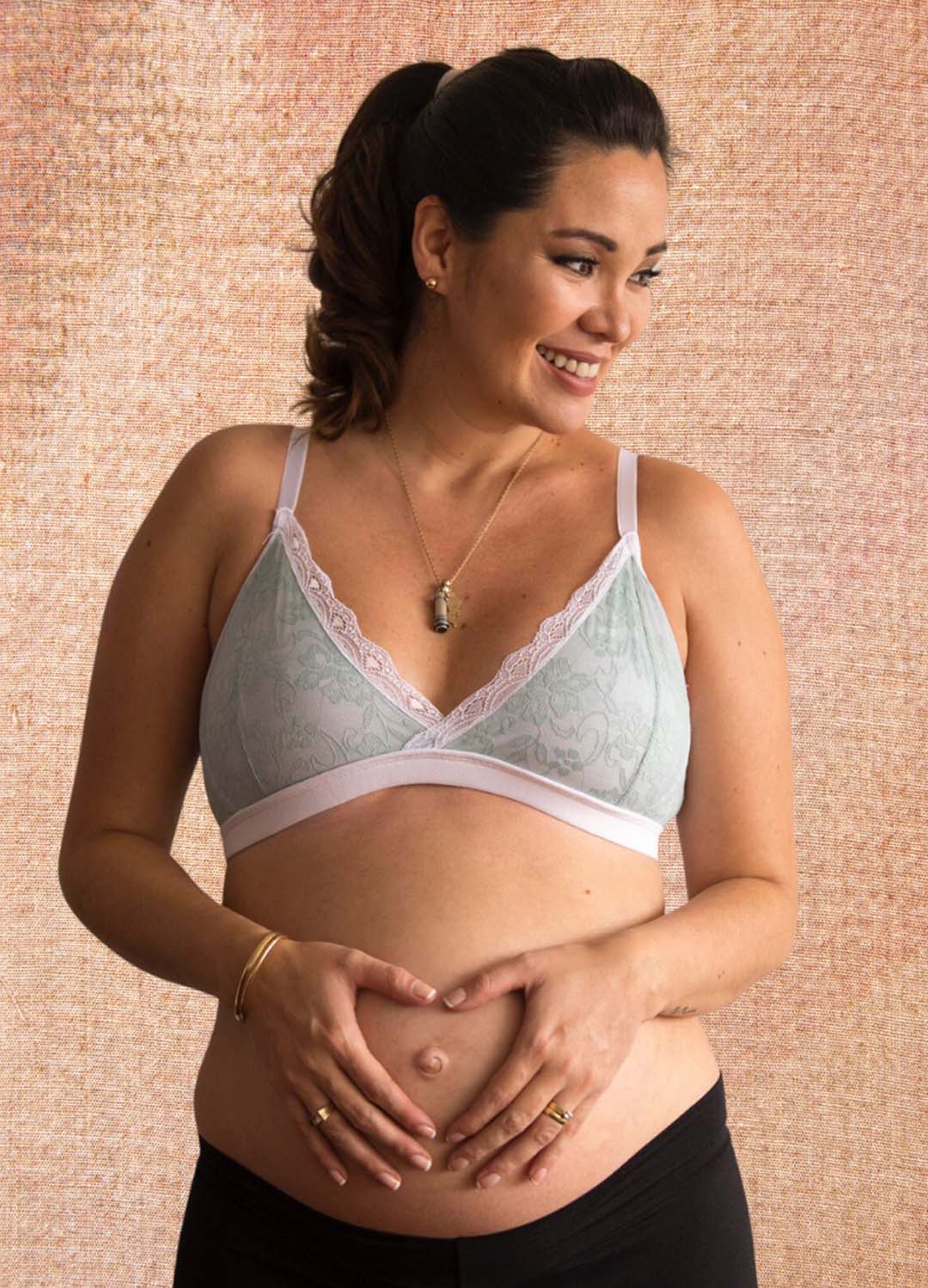 Sostén Maternal Antonia, Sistema Lactancia, Encaje, VerdeClaro 3