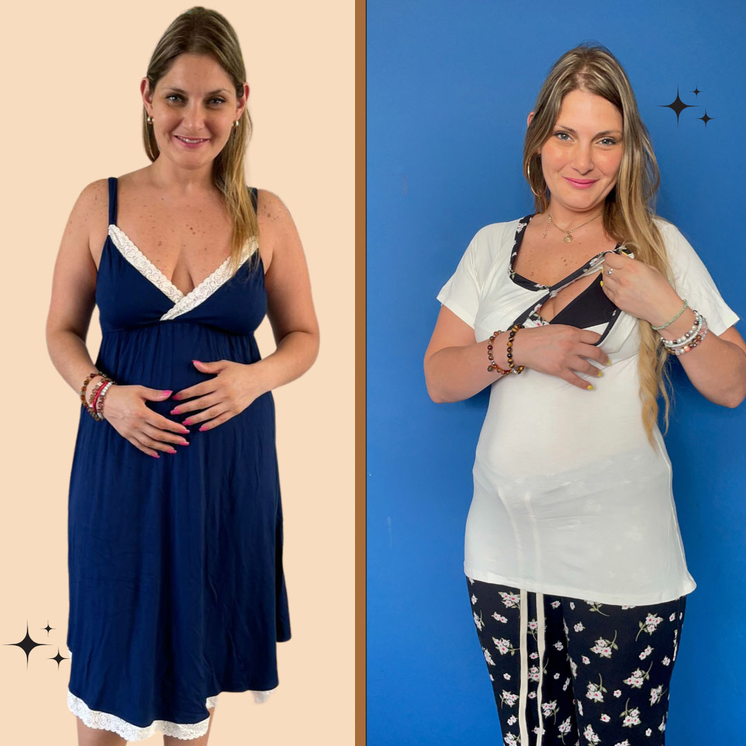 Pack Camisón Maternal MangaCero, Pijama Pantalón Polo 5