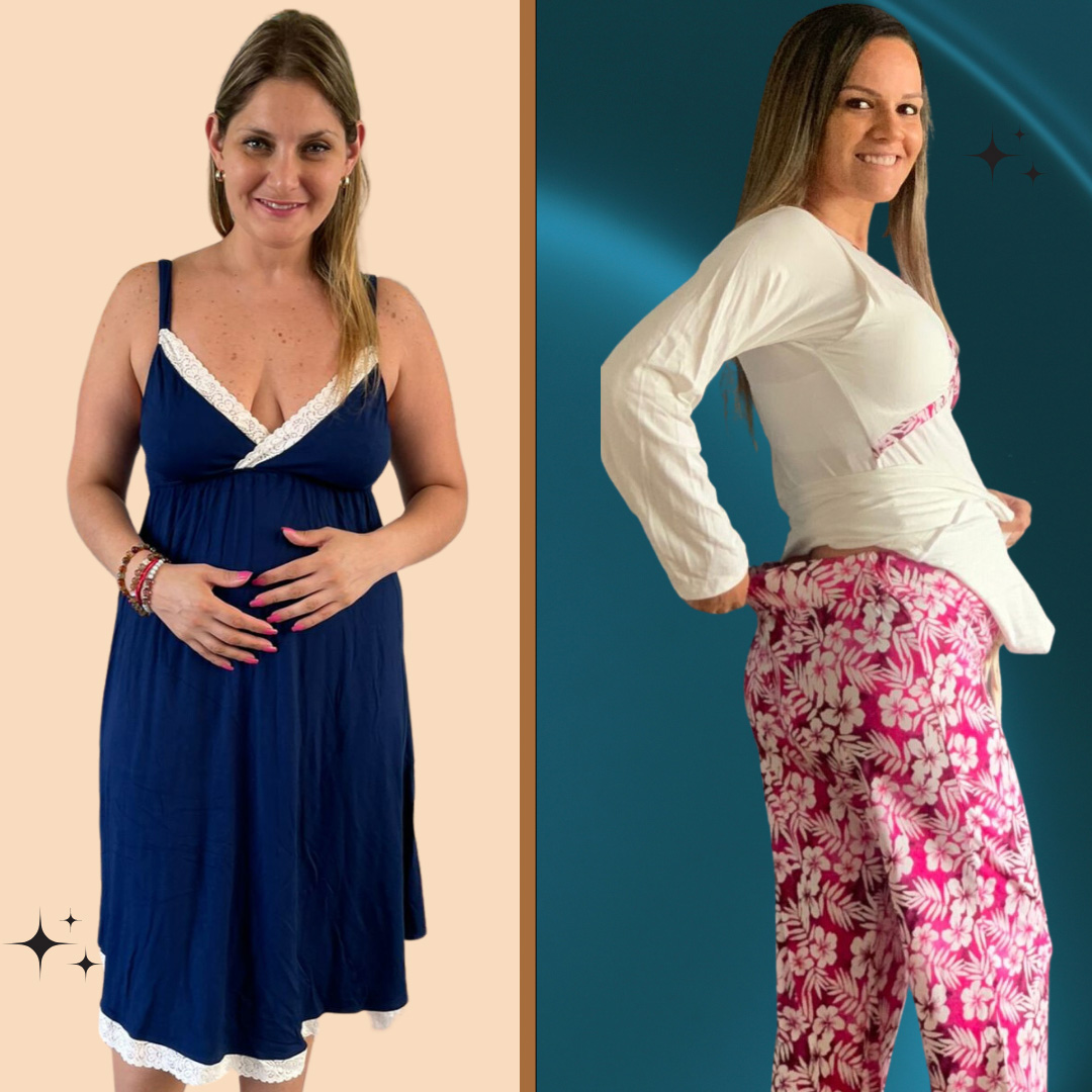 Pack Camisón Maternal MangaCero, Pijama Pantalón Polo 6