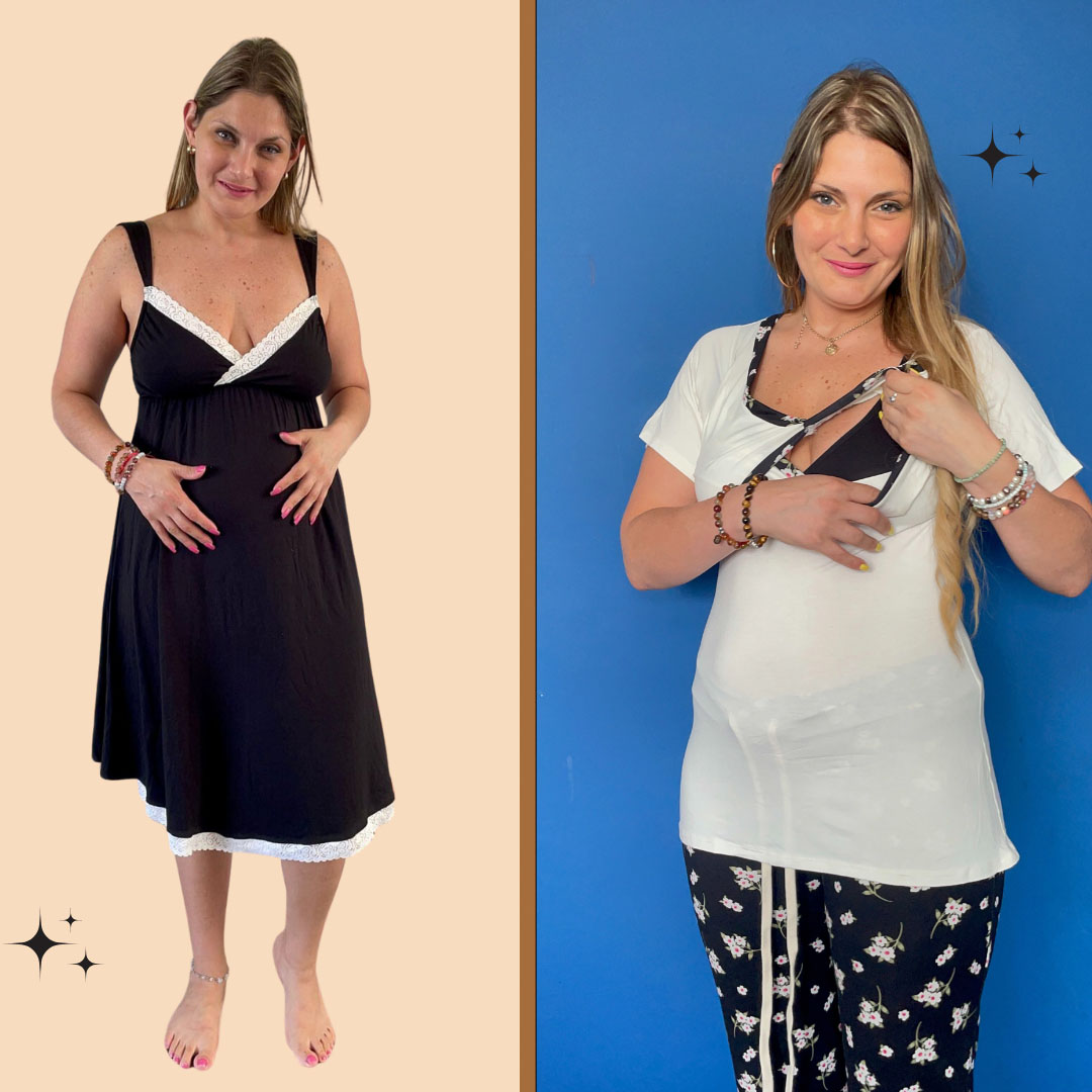 Pack Camisón Maternal MangaCero, Pijama Pantalón Polo 14