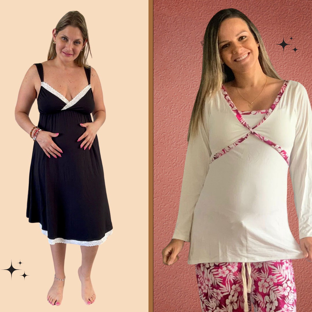 Pack Camisón Maternal MangaCero, Pijama Pantalón Polo 15