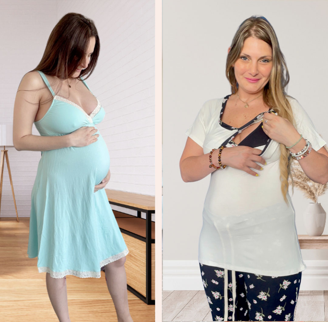 Pack Camisón Maternal MangaCero, Pijama Pantalón Polo 20