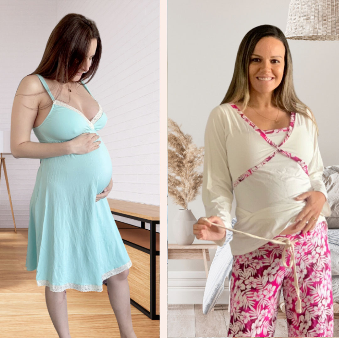 Pack Camisón Maternal MangaCero, Pijama Pantalón Polo 21