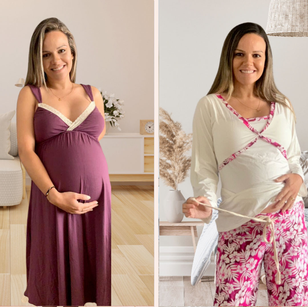 Pack Camisón Maternal MangaCero, Pijama Pantalón Polo 24