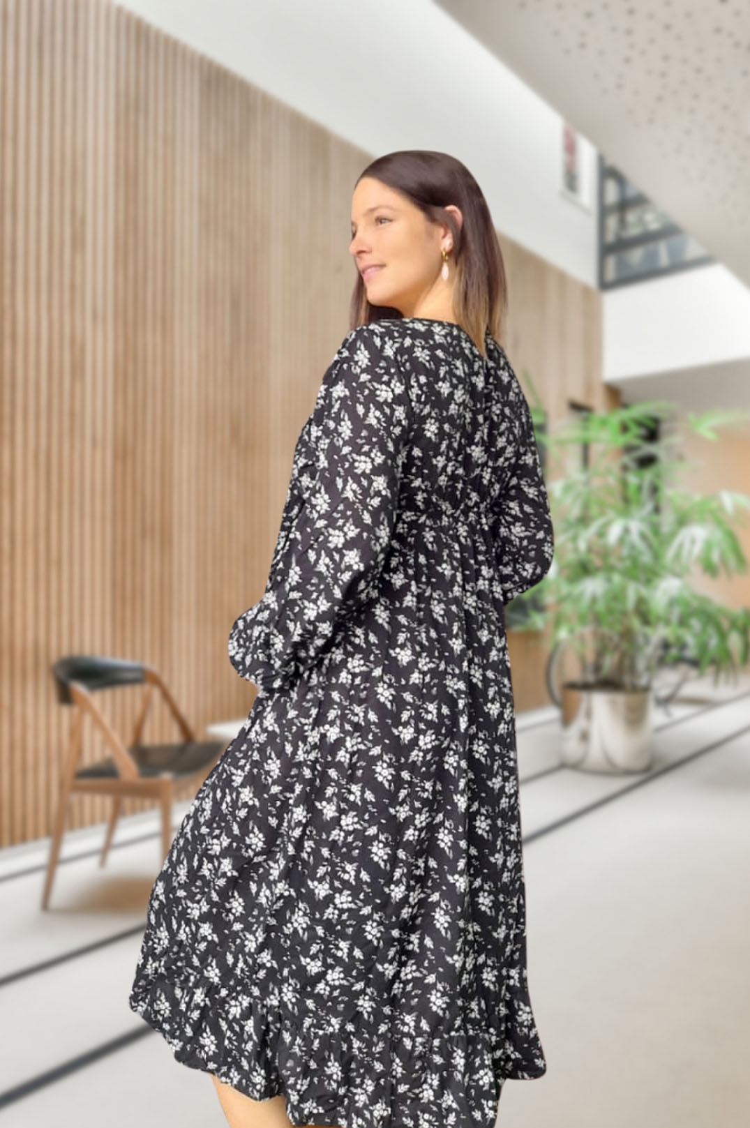 Vestido Maternal Lazo, Sistema Lactancia, AzulFloreado 6