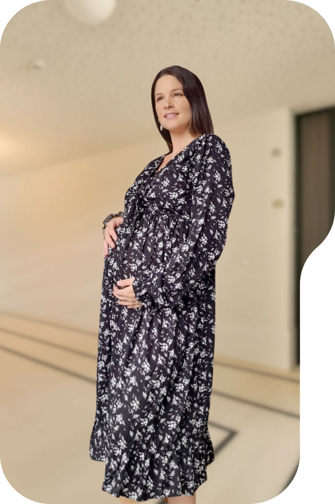 Vestido Maternal Lazo, Sistema Lactancia, AzulFloreado 11