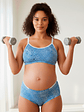Conjunto Maternal Deportivo, Calzon CorteAlto, Sostén Lactancia Diana, AzulPunteado - Miniatura 11