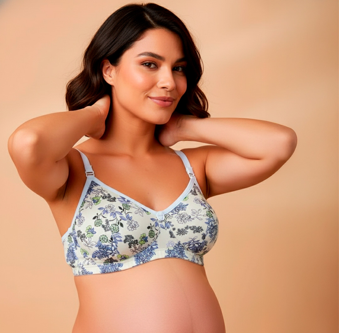 Conjunto Maternal Deportivo, Calzon CorteAlto, Sostén Lactancia Diana, AmarilloFloreado 4